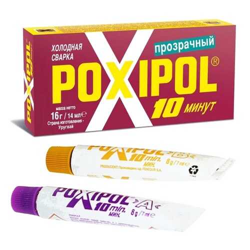Холодная сварка Poxipol, двухкомпонентный, прозрачный, 14 мл, 21 грамм в Несте Ойл