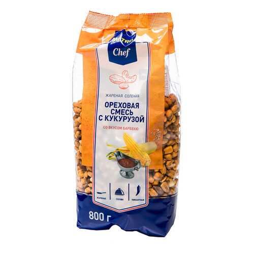 Смесь ореховая с кукурузой со вкусом барбекю жареная соленая Chef 800 г в Несте Ойл
