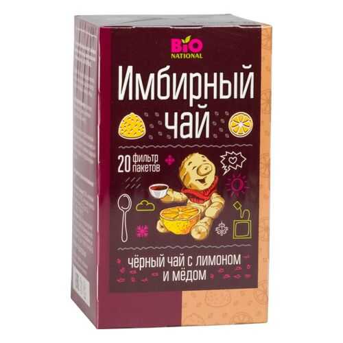 Чай черный Fitness кондитерская bio national имбирный с лимоном и медом 20 пакетиков в Несте Ойл