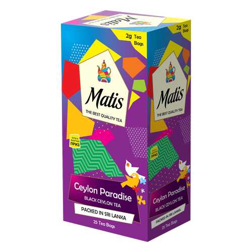 Чай черный в пакетиках для чашки Матис Ceylon Paradise 25*2 г в Несте Ойл
