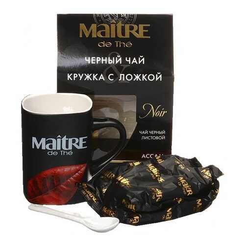 Чай черный в подарочном наборе Maitre ассам и керамическая кружка с ложкой 90 г в Несте Ойл