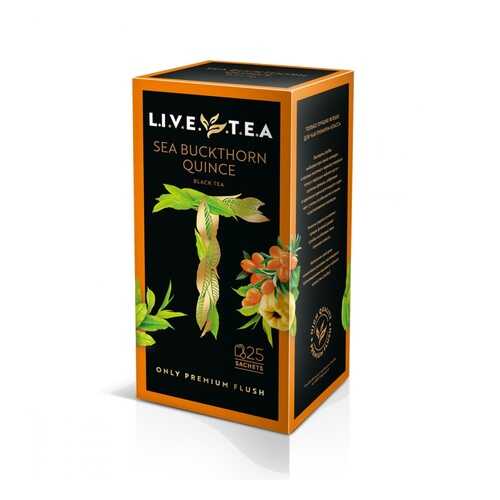 Чай Live Tea Sea Buckthorn & Quince черный с облепихой и айвой 25 пакетиков в Несте Ойл
