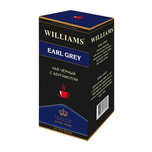 Чай Williams Earl Grey, черный цейлонский с бергамотом, 25 пакетиков в Несте Ойл