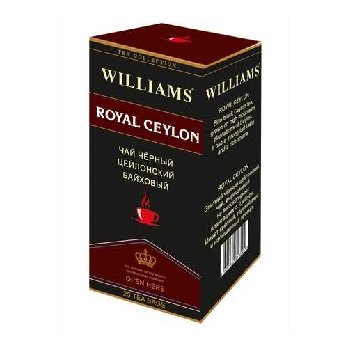 Чай Williams Royal Ceylon, черный цейлонский байховый, 25 пакетиков в Несте Ойл