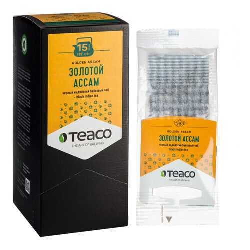 TeaCo Пакетированный черный чай на чайник Золотой ассам TEACO, 20 пак. по 4 г в Несте Ойл