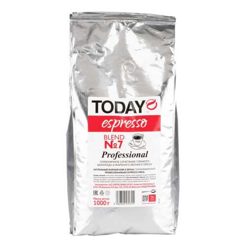Кофе в зернах Today еspresso рrofessional вlend №7 1000 г в Несте Ойл