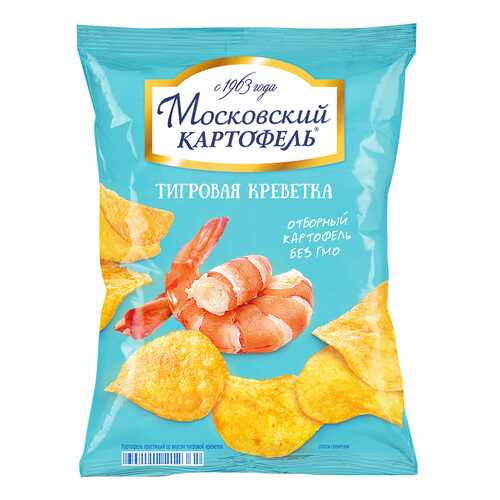 Чипсы картофельные Московский картофель тигровая креветка 150 г в Несте Ойл