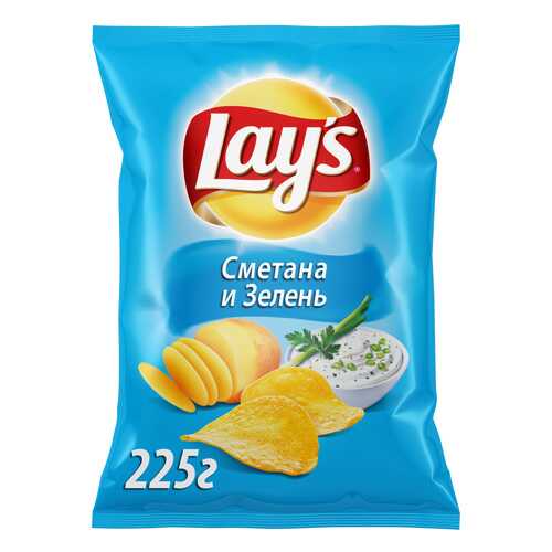 Картофельные чипсы Lays сметана и зелень 225 г в Несте Ойл