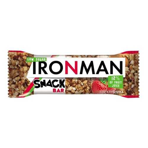 Батончик Snack Bar Ironman клубника и темная глазурь без сахара 40 г в Несте Ойл