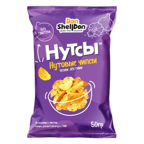 Чипсы Don Shelldon Нутсы нутовые со вкусом чеснока, льна и тмина 50 г в Несте Ойл