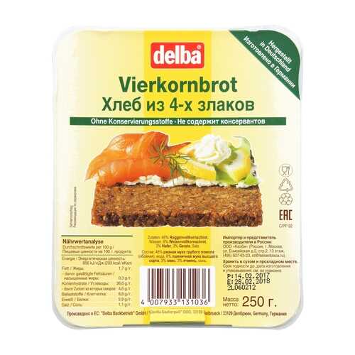 Хлеб DELBA Цельнозерновой из 4-х злаков 250г в Несте Ойл
