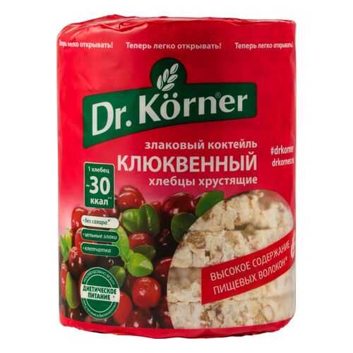 Хлебцы хрустящие Dr.Kоrner злаковый коктейль клюквенный 100 г в Несте Ойл
