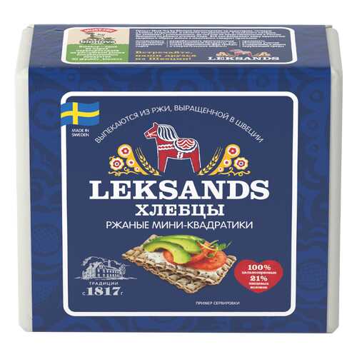 Хлебцы Leksands Ржаные мини квадратики 200г в Несте Ойл