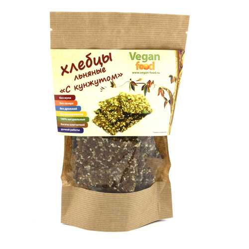 Хлебцы льняные Vegan-food с кунжутом 100 г в Несте Ойл