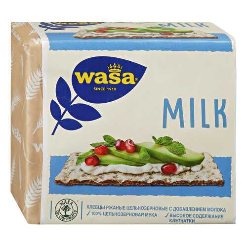 Хлебцы Wasa Milk ржаные цельнозерновые с добавлением молока 230 г в Несте Ойл