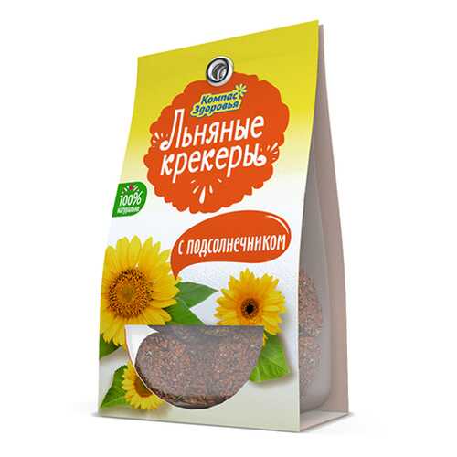 Крекеры льняные с подсолнечником Компас здоровья 50 г в Несте Ойл