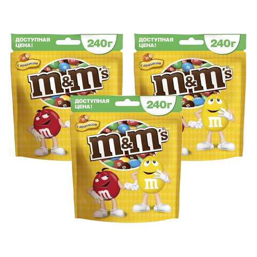 M&M`s конфеты Арахис 240 гр 3 упаковки в Несте Ойл