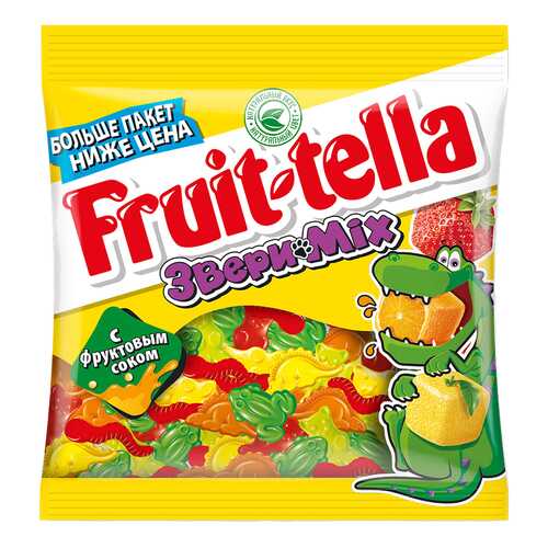 Мармелад Fruit-tella звери mix жевательный с натуральным фруктовым соком 150 г в Несте Ойл