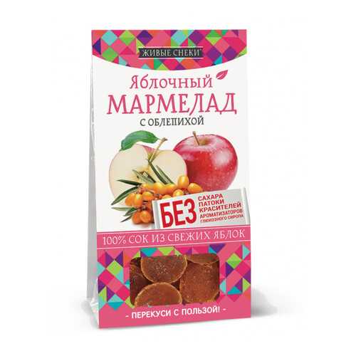 Мармелад яблочный Живые снеки с облепихой 90 г в Несте Ойл