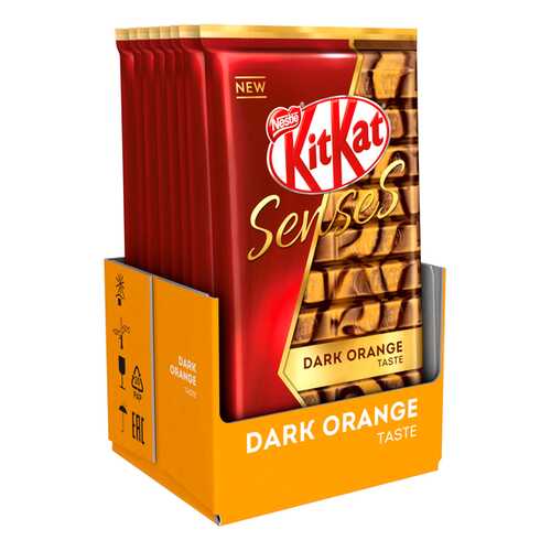 Молочный шоколад и тёмный шоколад KITKAT SENSES DARK ORANGE TASTE, с вафлей 8 шт по 112 гр в Несте Ойл
