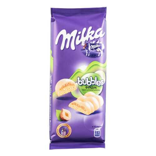 Шоколад белый пористый Milka bubbles с фундуком 83 г в Несте Ойл