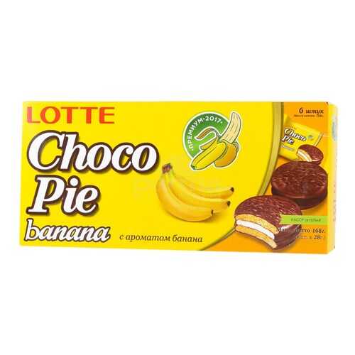 Пирожное Lotte сhoco pie банан глазированное 6 штук 168г в Несте Ойл