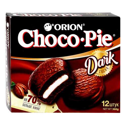 Пирожное Orion Choco Pie Dark в глазури 12 шт 30 г в Несте Ойл