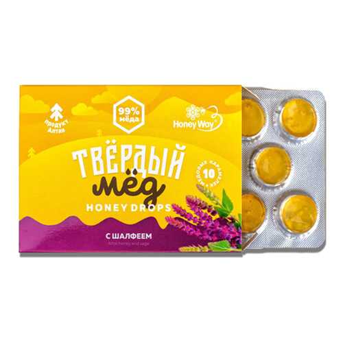 Карамель Твердый мед медовая c шалфеем 30 г в Несте Ойл