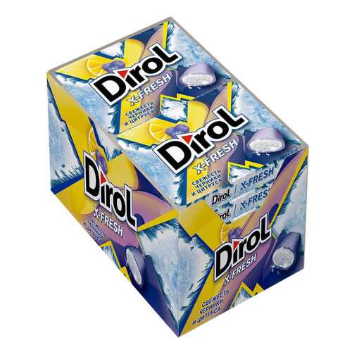 Жевательная резинка Dirol X-Fresh свежесть черники и цитруса без сахара 12 пачек по 16 г в Несте Ойл