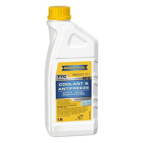 Антифриз RAVENOL TTC COLD CLIMATE G12 желто-зеленый готовый 1.5л в Несте Ойл