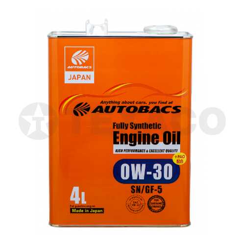 Моторное масло AUTOBACS FS 0W30 SN/GF-5+PAO (комплект) в Несте Ойл