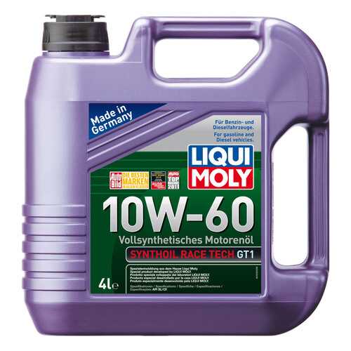 Моторное масло Liqui moly Synthoil Race Tech GT1 10W-60 4л в Несте Ойл