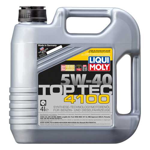 Моторное масло Liqui moly Top Tec 4100 5W-40 4л в Несте Ойл
