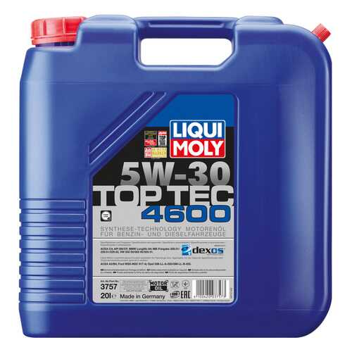 Моторное масло Liqui moly Top Tec 4600 5W-30 20л в Несте Ойл