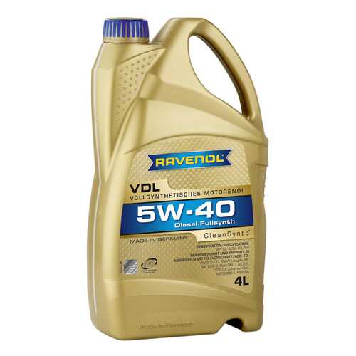 Моторное масло Ravenol VDL SAE 5W-40 4л в Несте Ойл