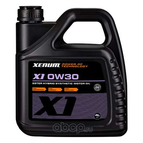 Синтетическое моторное масло с эстерами(10%) XENUM X1 0w30, ACEA C3, 4л. в Несте Ойл