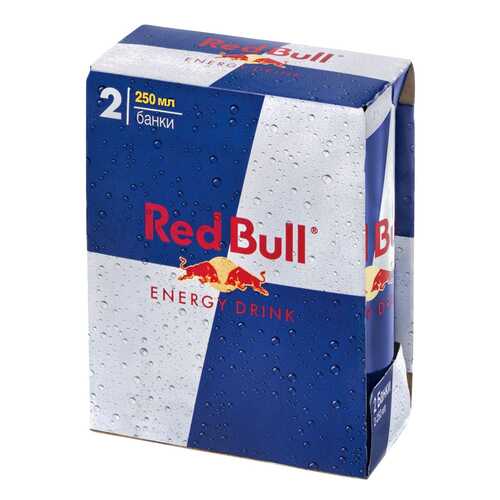 Напиток Red Bull безалкогольный газированный жестяная банка 0.25 л 2 штуки в упаковке в Несте Ойл