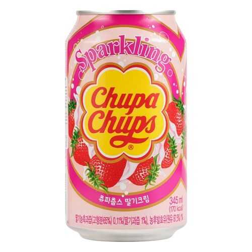 Напиток безалкогольный сильногазированный Chupa Chups клубника жестяная банка 0.345 л в Несте Ойл