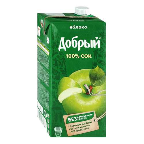 Сок ДОБРЫЙ Яблоко T-Pack 2л*2 шт в Несте Ойл