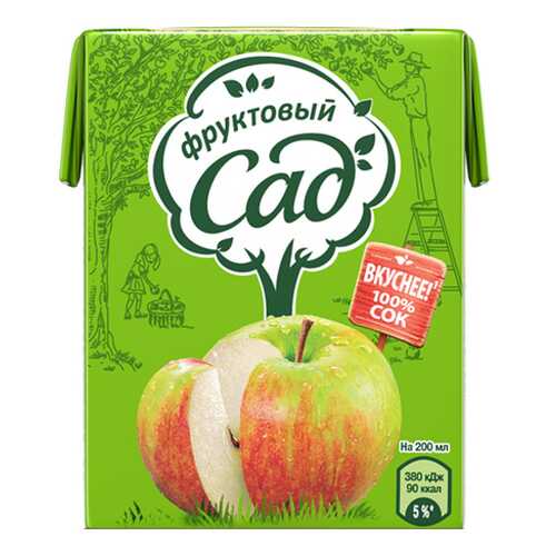 Сок Фруктовый сад осветленный яблоко 0.2 л в Несте Ойл